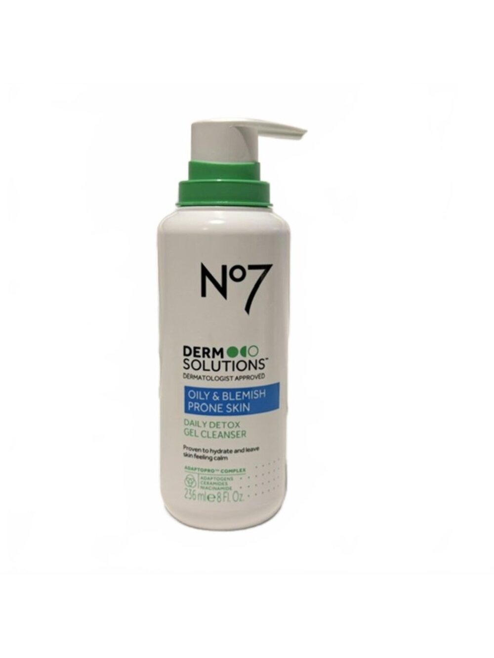 No7 Derm Solutions Detox Gel Cleanser - Oily and Blemish Prone - 8oz New